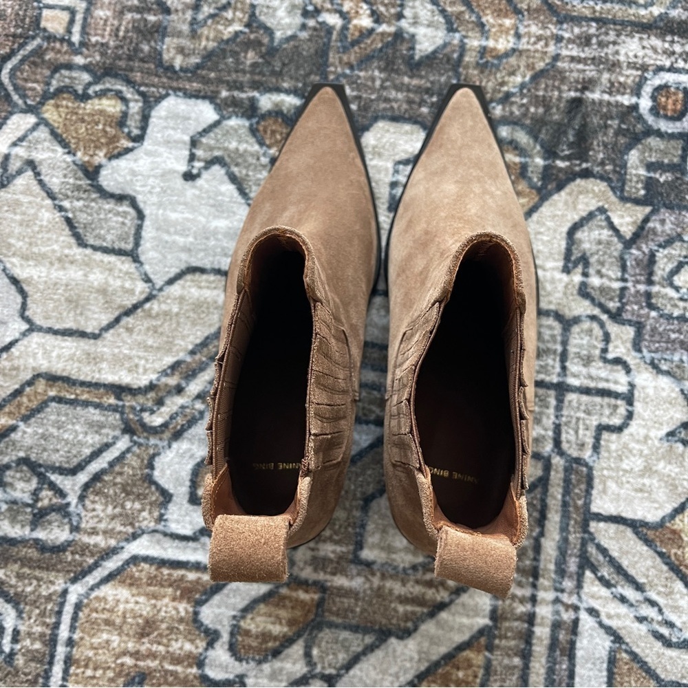 NWOB Anine Bing Roy Suede Taupe Booties - Picture 12 of 12